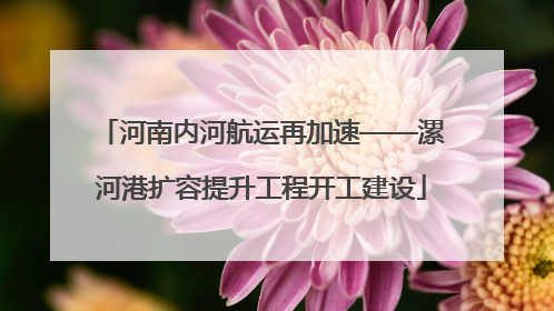 河南内河航运再加速——漯河港扩容提升工程开工建设