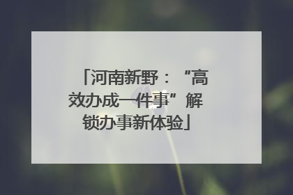 河南新野：“高效办成一件事”解锁办事新体验