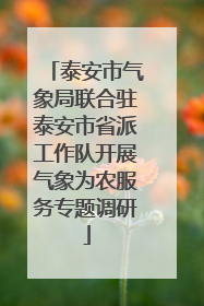 泰安市气象局联合驻泰安市省派工作队开展气象为农服务专题调研