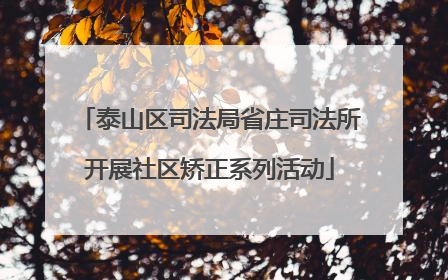 泰山区司法局省庄司法所开展社区矫正系列活动