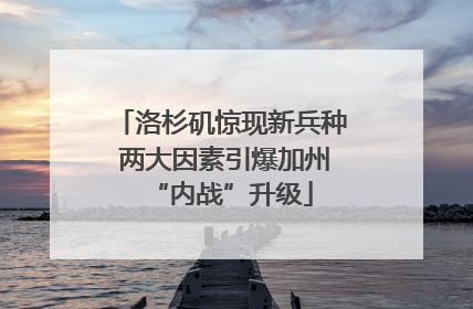 洛杉矶惊现新兵种 两大因素引爆加州“内战”升级