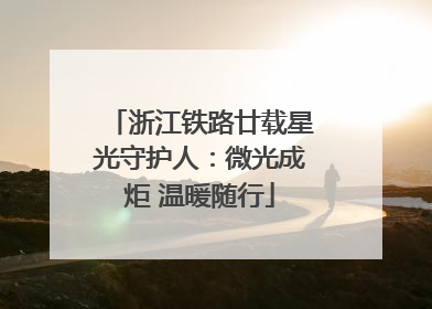 浙江铁路廿载星光守护人：微光成炬 温暖随行