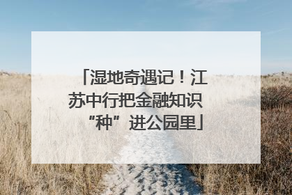 湿地奇遇记！江苏中行把金融知识“种”进公园里