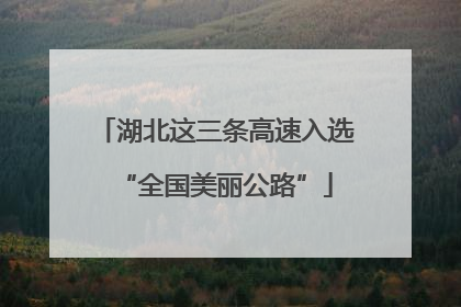 湖北这三条高速入选“全国美丽公路”