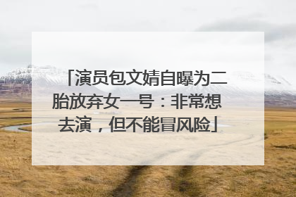 演员包文婧自曝为二胎放弃女一号：非常想去演，但不能冒风险
