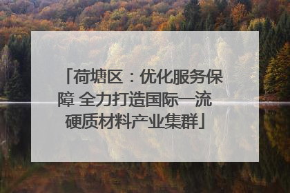 荷塘区：优化服务保障 全力打造国际一流硬质材料产业集群
