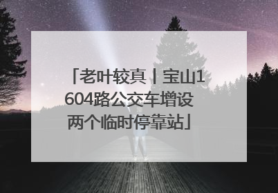 老叶较真丨宝山1604路公交车增设两个临时停靠站