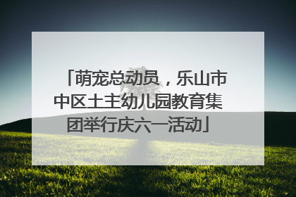 萌宠总动员，乐山市中区土主幼儿园教育集团举行庆六一活动