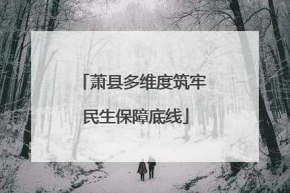 萧县多维度筑牢民生保障底线