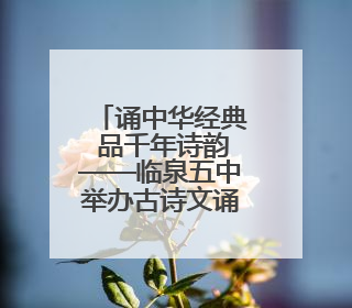 诵中华经典 品千年诗韵——临泉五中举办古诗文诵读大赛