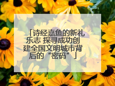 诗经嘉鱼的新礼乐志 探寻成功创建全国文明城市背后的“密码”