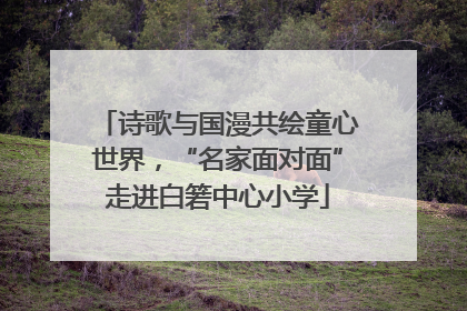 诗歌与国漫共绘童心世界，“名家面对面”走进白箬中心小学