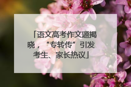 语文高考作文题揭晓，“专转传”引发考生、家长热议