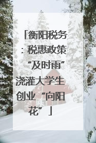 衡阳税务：税惠政策“及时雨”浇灌大学生创业“向阳花”