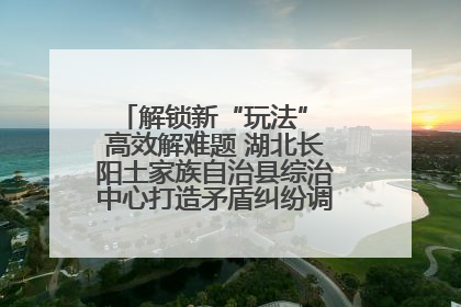 解锁新“玩法” 高效解难题 湖北长阳土家族自治县综治中心打造矛盾纠纷调处“终点站”