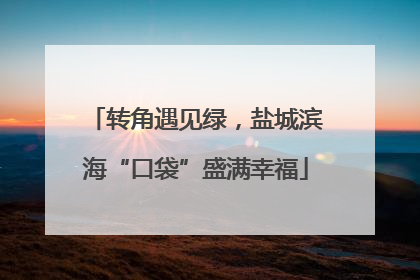 转角遇见绿，盐城滨海“口袋”盛满幸福
