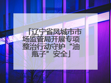 辽宁省凤城市市场监管局开展专项整治行动守护“油瓶子”安全