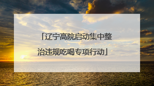 辽宁高院启动集中整治违规吃喝专项行动