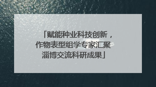 赋能种业科技创新，作物表型组学专家汇聚淄博交流科研成果
