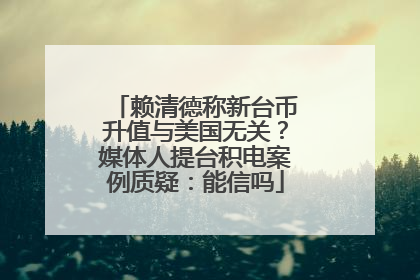 赖清德称新台币升值与美国无关？媒体人提台积电案例质疑：能信吗