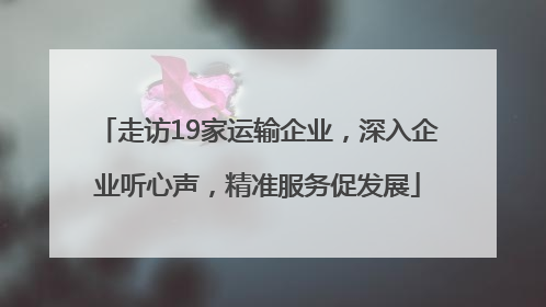 走访19家运输企业，深入企业听心声，精准服务促发展