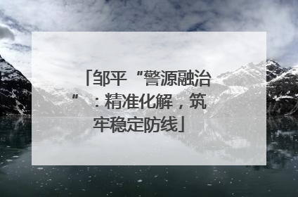 邹平“警源融治”：精准化解，筑牢稳定防线