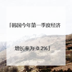 韩国今年第一季度经济增长率为-0.2%