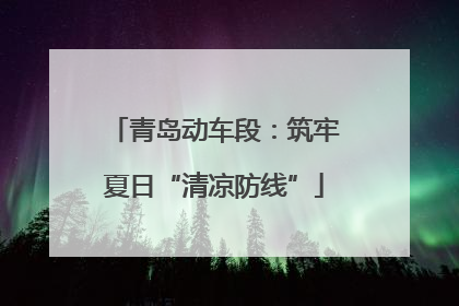 青岛动车段：筑牢夏日“清凉防线”