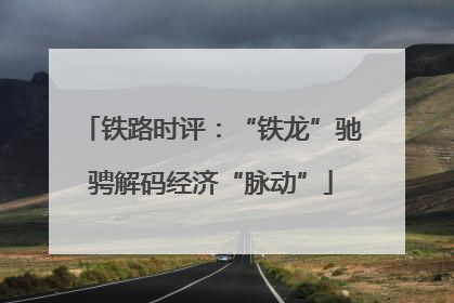 铁路时评：“铁龙”驰骋解码经济“脉动”