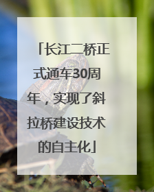 长江二桥正式通车30周年，实现了斜拉桥建设技术的自主化