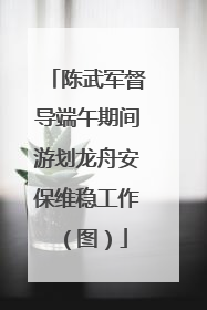 陈武军督导端午期间游划龙舟安保维稳工作（图）