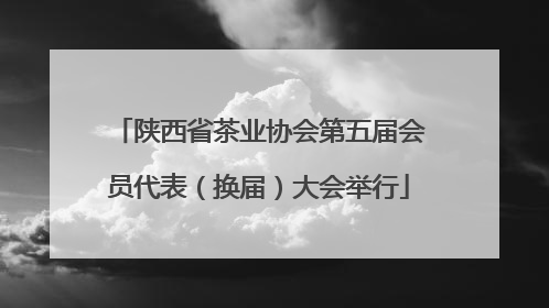 陕西省茶业协会第五届会员代表（换届）大会举行