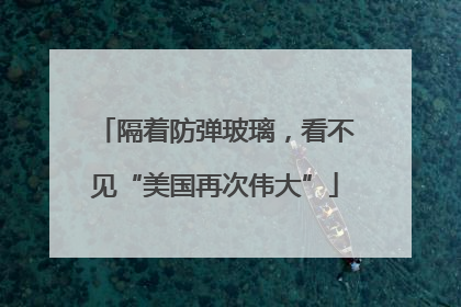 隔着防弹玻璃，看不见“美国再次伟大”