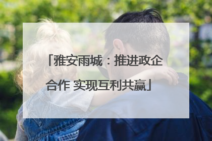 雅安雨城：推进政企合作 实现互利共赢