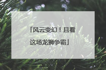 风云变幻！且看这场龙狮争霸