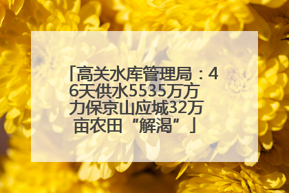 高关水库管理局：46天供水5535万方 力保京山应城32万亩农田“解渴”