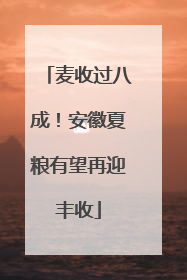 麦收过八成！安徽夏粮有望再迎丰收