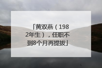 黄双燕（1982年生），任职不到8个月再提拔