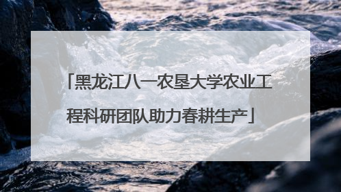 黑龙江八一农垦大学农业工程科研团队助力春耕生产