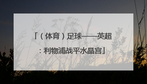 （体育）足球——英超：利物浦战平水晶宫