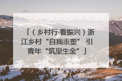 （乡村行·看振兴）浙江乡村“自我重塑” 引青年“筑巢生金”