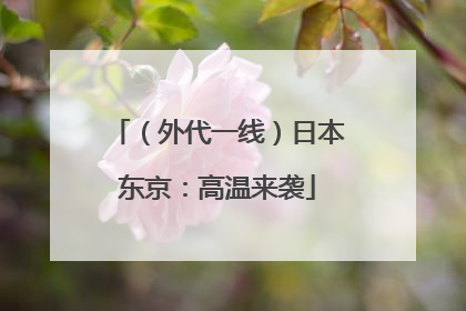 （外代一线）日本东京：高温来袭
