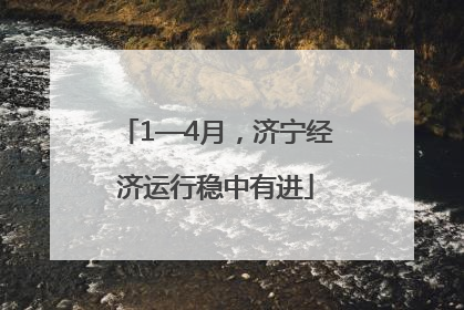 1—4月，济宁经济运行稳中有进