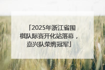 2025年浙江省围棋队际赛开化站落幕，嘉兴队荣膺冠军
