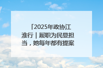 2025年政协江淮行｜履职为民显担当，她每年都有提案被评为“优秀”