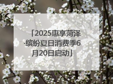 2025惠享菏泽·缤纷夏日消费季6月20日启动