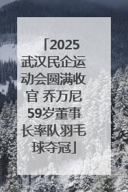 2025武汉民企运动会圆满收官 乔万尼59岁董事长率队羽毛球夺冠