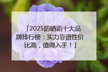 2025防晒霜十大品牌排行榜：实力靠谱性价比高，值得入手！
