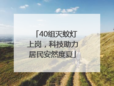 40组灭蚊灯上岗，科技助力居民安然度夏