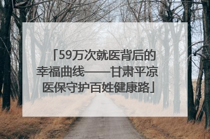 59万次就医背后的幸福曲线——甘肃平凉医保守护百姓健康路